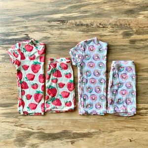 Gap Kids Girl’s Organic Cotton Pajama Lot Size 10 Strawberries Donuts